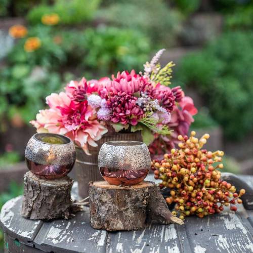 Floristik24 Windlicht-Glas Kupfer Ø8,5cm H6,5cm 4St