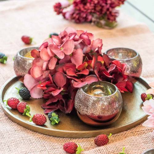 Floristik24 Windlicht Glas Rosa Ø8,5cm H6,5cm 4 St