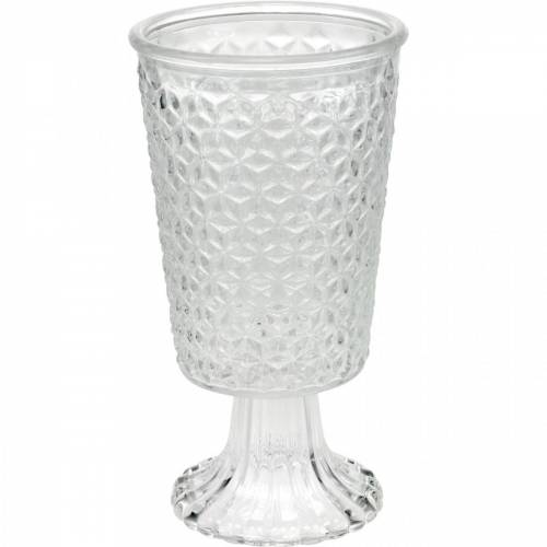 Windlicht Glas mit Fuß Klar Ø10cm H18,5cm Tischdeko | Floristik24.de