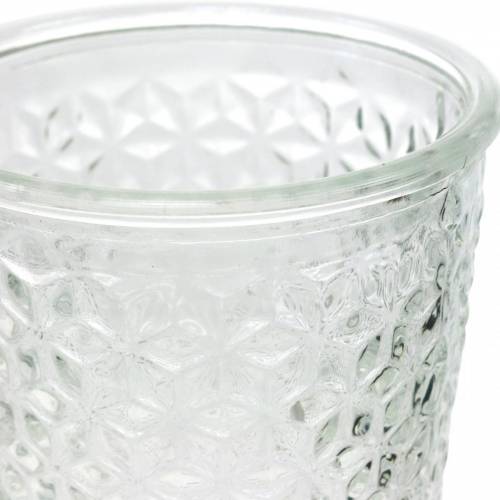 Windlicht Glas mit Fuß Klar Ø10cm H18,5cm Tischdeko | Floristik24.de
