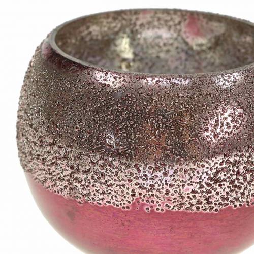 Floristik24 Windlicht Glas Rosa Ø8,5cm H6,5cm 4 St