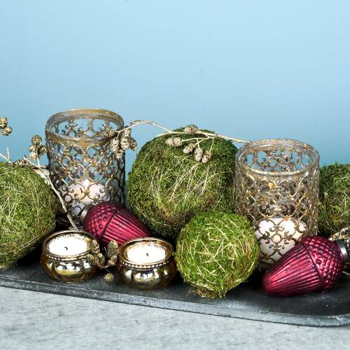 Floristik24 Windlicht Gold Antik Ø8cm H11,5cm 1 St