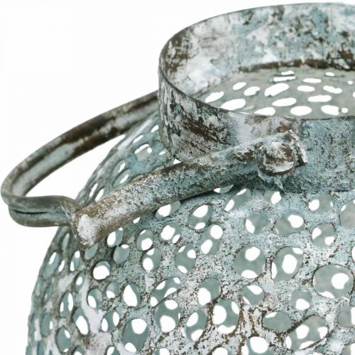 Floristik24 Metallwindlicht, Laterne, Kerzenhalter Antik-Optik Ø15cm H22cm