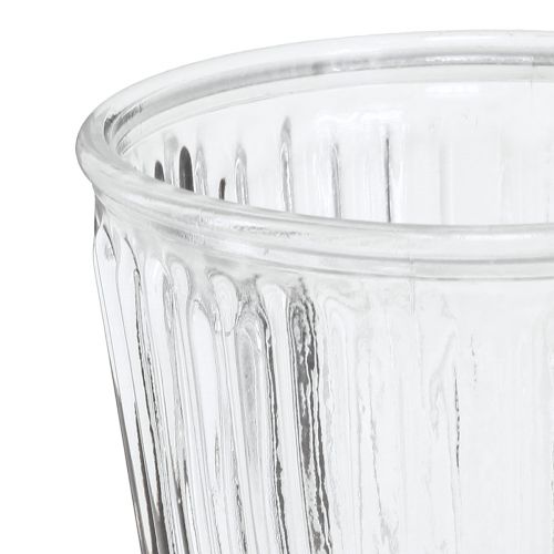 Artikel Windlichtglas Pokal geriffelt Glas Deko Ø11,5cm H15cm
