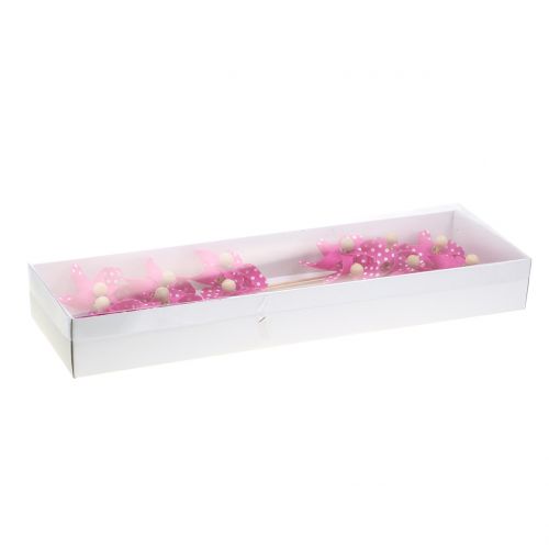 Floristik24 Deko-Windmühle mit Punkten Pink Ø8cm 12St