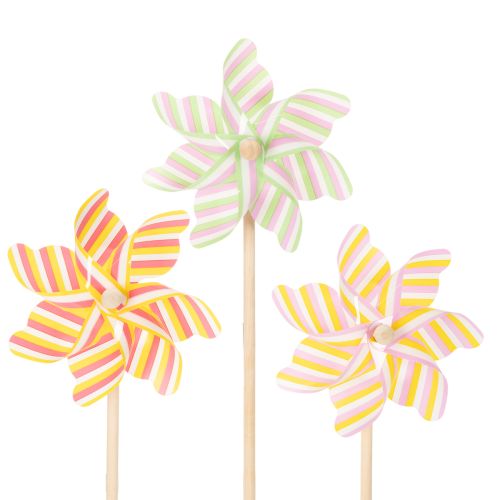 Windrad Gartenstecker Attraktive Dekoration für Terrasse Garten und Balkon 47cm 3St