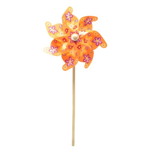 Floristik24 Windmühle am Stab Windrad Orange Gelb Rosa Ø30,5cm 74cm