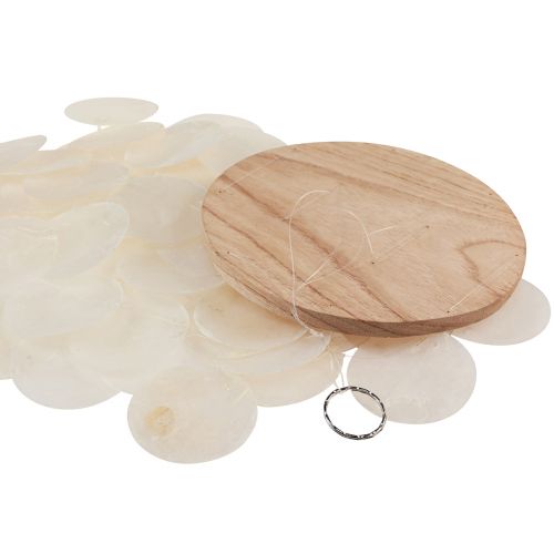 Floristik24 Windspiel Klangspiel Capiz Muscheln Perlmutt Natur L50cm