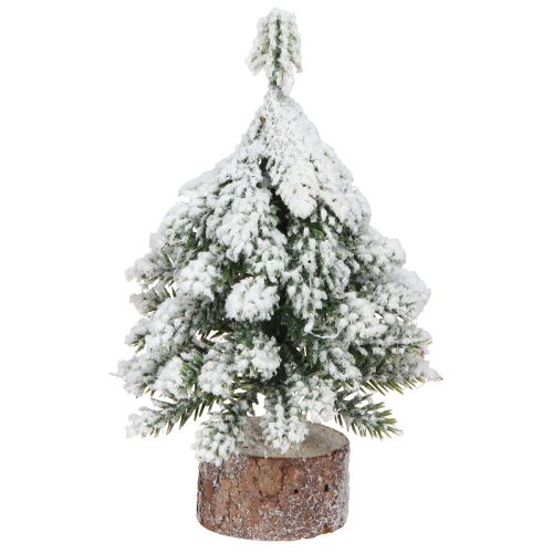 Winterdeko Tannenbaum in Grün Weiß Ø7cm H14cm 4St