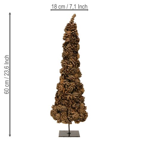 Floristik24 Zapfen Tischweihnachtsbaum Zapfenbaum Natur 16×60cm