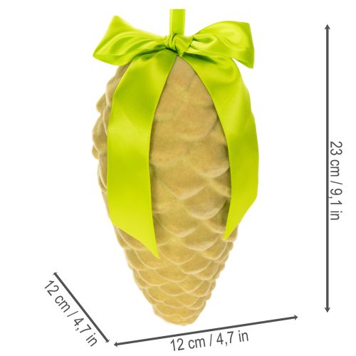 Zapfen Anhänger künstlich mit Geschenkband und Schleife 23cm 3St | Floristik24.de