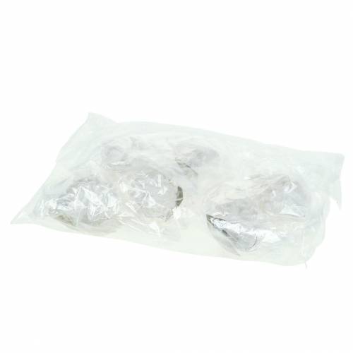 Floristik24 Christbaumschmuck Zapfen Weiß Glitter 9cm x 4,5cm 6St