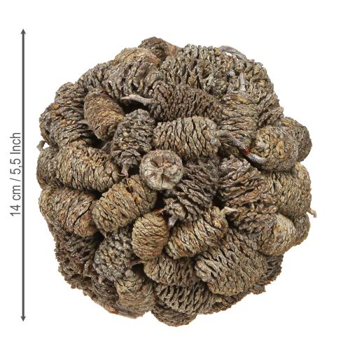 Artikel Zapfenkugel zum Hängen Erlenzapfen Weiß gewaschen 12cm