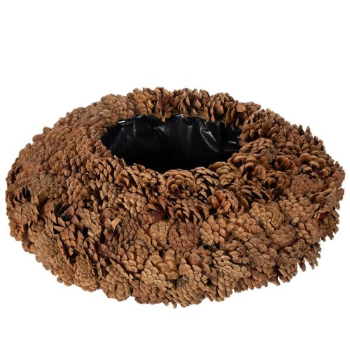 Zapfenschale rund als Pflanzgefäß 38cm Zapfentopf rund Naturbraun aus Tannenzapfen 38cm 14cm