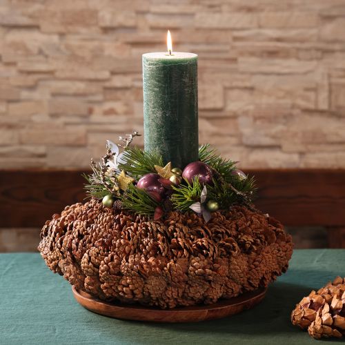 Zapfenschale rund als Pflanzgefäß 38cm Zapfentopf rund Naturbraun aus Tannenzapfen 38cm 14cm | Floristik24.de