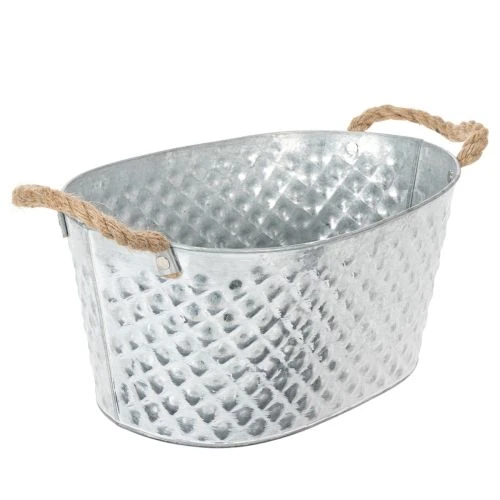 Zinkschale groß oval 31cm x 20cm H15cm | Floristik24.de
