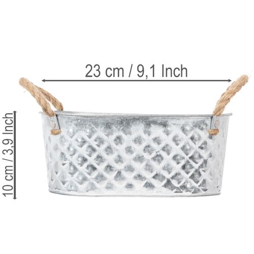Zinkschale oval 23cm x 12cm H10,5cm | Floristik24.de
