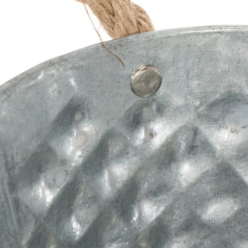 Zinkschale oval mit Seilgriffen 27cm x 17,5cm H12cm | Floristik24.de