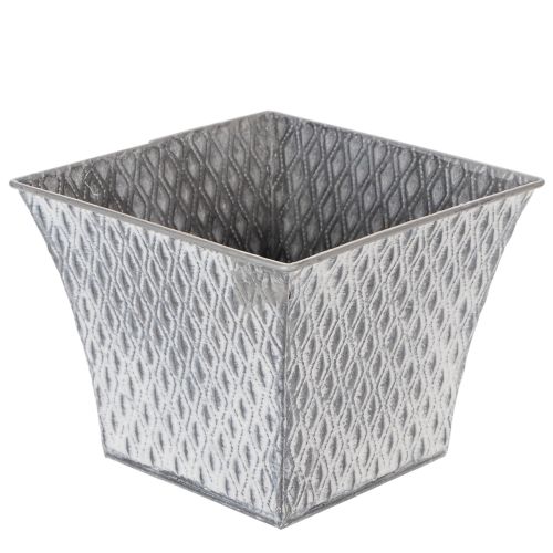 Zinktopf mit Rautenmuster H15cm