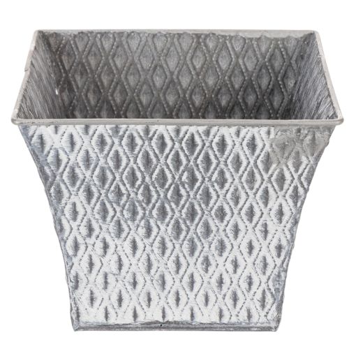 Zinktopf mit Rautenmuster H15cm | Floristik24.de