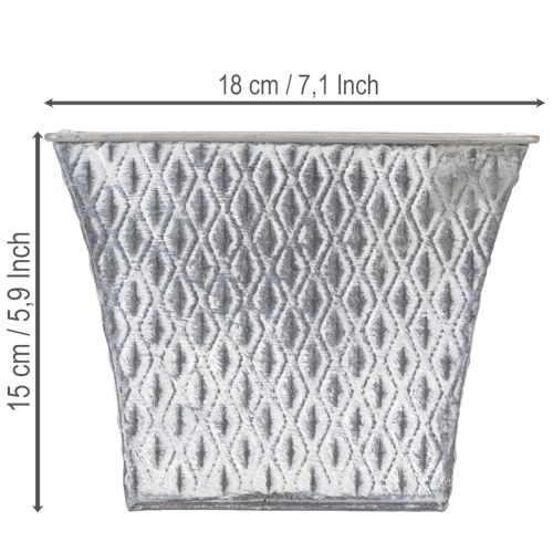 Zinktopf mit Rautenmuster H15cm | Floristik24.de