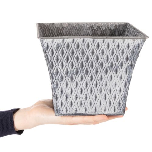 Zinktopf mit Rautenmuster H15cm | Floristik24.de