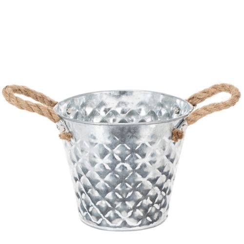Zinktopf mit Seilgriffen Ø14,5cm H13cm kaufen | Floristik24.de