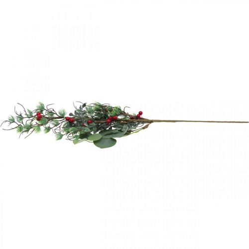 Floristik24 Weihnachtszweig Künstlich Grün Rote Beeren Deko 70cm