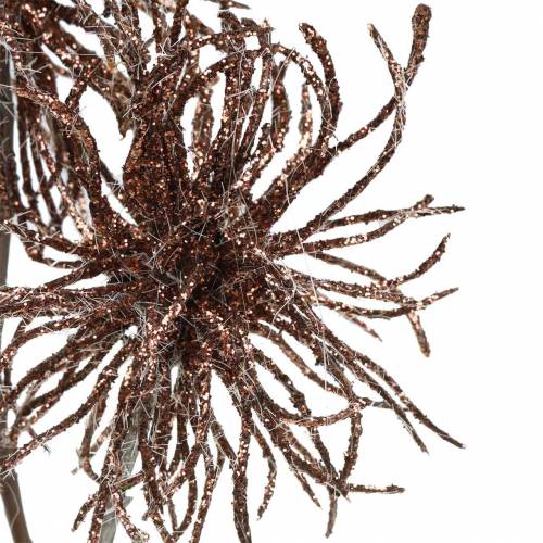 Artikel Künstlicher Clematis-Zweig Kupfer mit Glitter 46cm