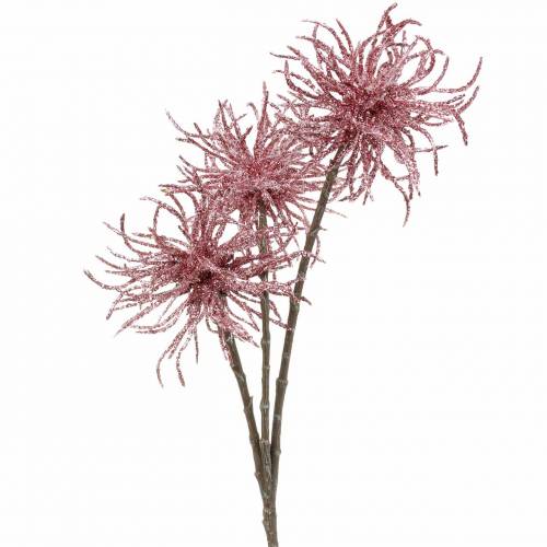 Clematis Fruchtstamm 87cm rosa Waldrebe künstlich flauschig Kunstblume Zweig 