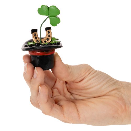 Artikel Glücksfigur Kleeblatt und Käfer im Zylinder 7cm 3St