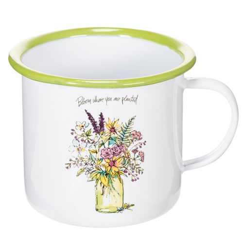 Deko Tasse Pflanztopf emailliert Ø11,5cm H10cm | Floristik24.de