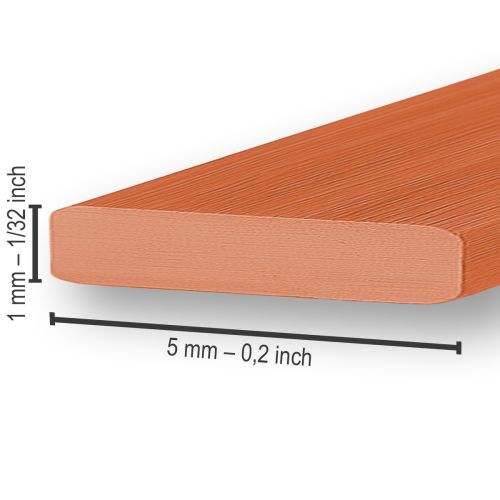 Artikel Aluminium Flachdraht Orange 5mm x 1mm 2,5m