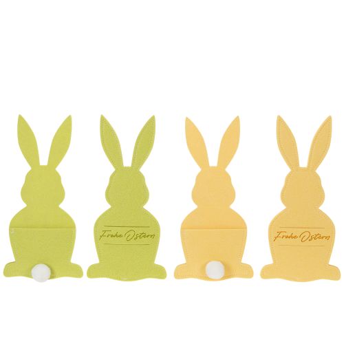 Bestecktasche Hase für festliche Tischdekoration zu Ostern und Feierlichkeiten 26cm 4St