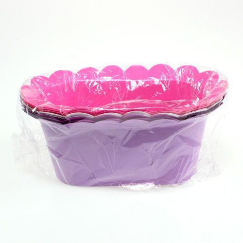 Floristik24 Dekorativer Übertopf Plastik oval 22x12cm 10St