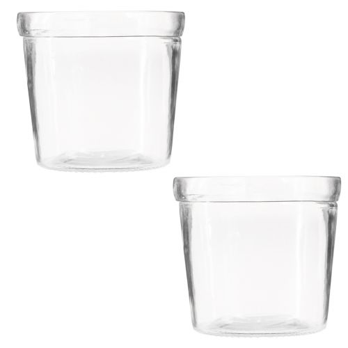 Floristik24 Blumentopf Glas Übertopf Transparent Ø11cm H10,5cm 2St
