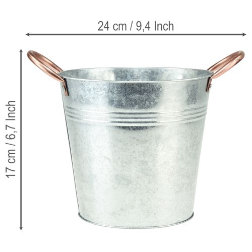 Blumentopf mit Griffen Metall Deko Eimer Ø16cm H15cm | Floristik24.de
