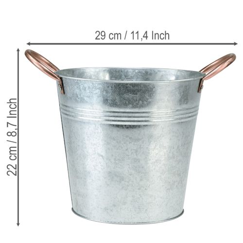 Blumentopf mit Griffen Metall Deko Eimer Ø21cm H19,5cm | Floristik24.de