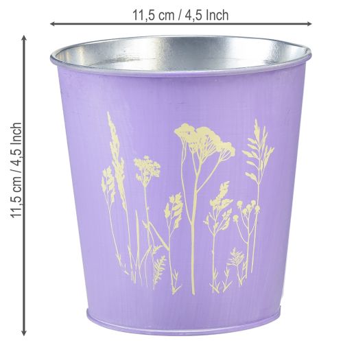 Artikel Blumentopf Metall Blumen Übertopf Lila Ø11,5cm H11,5cm