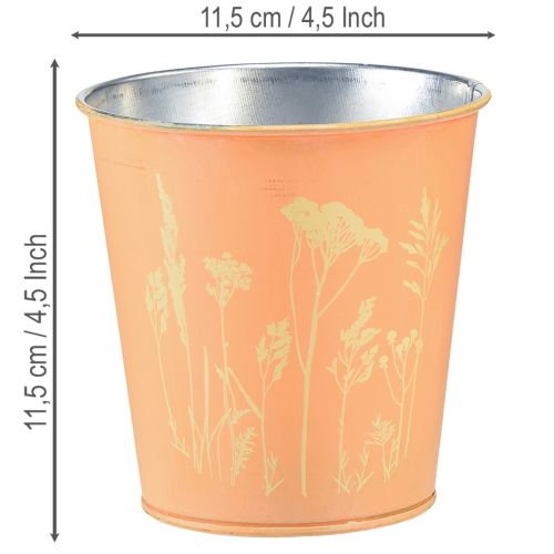 Blumentopf Metall Übertopf Pfirsich Gelb Ø11,5cm H11,5cm | Floristik24.de
