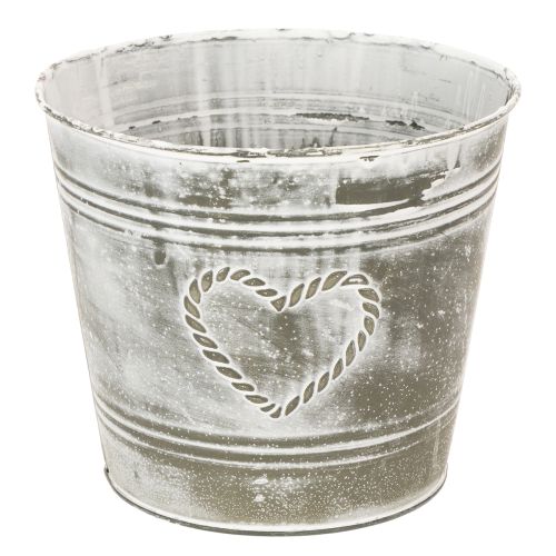 Blumentopf Shabby Chic Übertopf Metall Herz Ø22cm H17,5cm kaufen | Floristik24.de