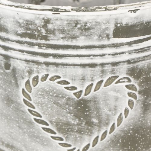 Blumentopf Shabby Chic Übertopf Metall Herz Ø22cm H17,5cm | Floristik24.de