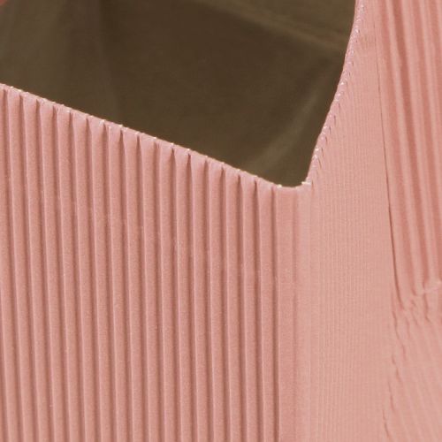 Floristik24 Blumentüte Papiertüte mit Folie Pink Lachs 10,5cm 6 St