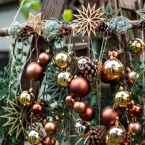 Floristik24 Christbaumkugeln Plastik Gold 8cm 6St