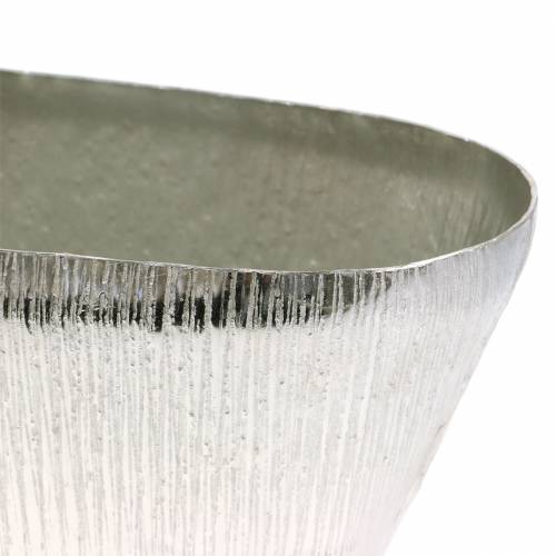 Floristik24 Dekotopf Oval Silber 40cm x 13cm H13cm