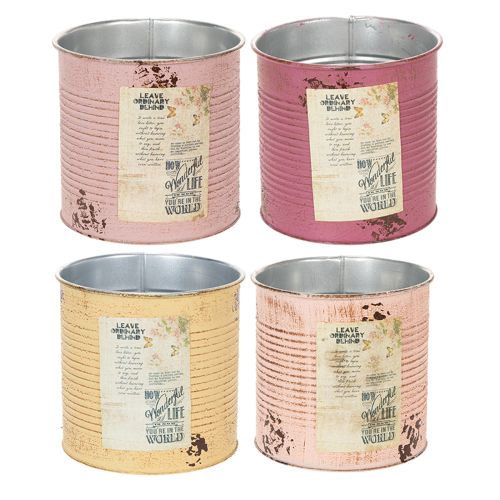 Deko-Dose Vintage Blechbüchse Ø15,5cm H15cm Verschiedene Farben kaufen | Floristik24.de