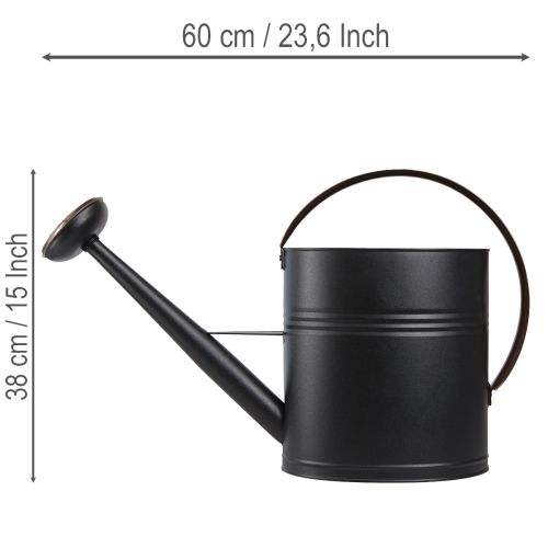 Deko Gießkanne Vintage Metall Schwarz Olivgrün 60x19x38cm Eyecatcher Balkon Wintergarten | Floristik24.de