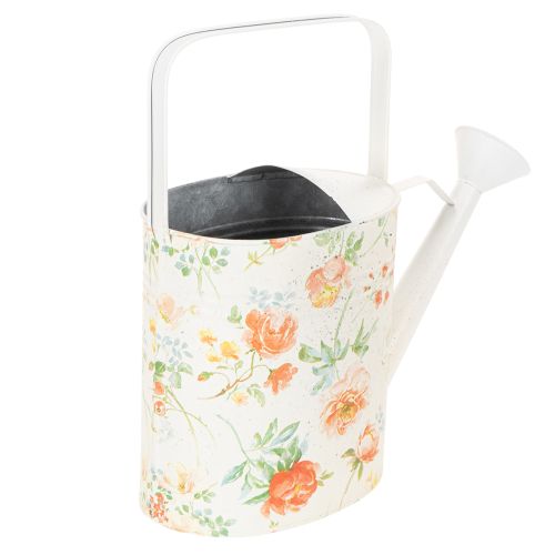 Vintage Deko Gießkanne Metall mit Rosenmotiv, Sommer Garten Dekoration, Nostalgische Pflanzkanne, H31,5 cm | Floristik24.de