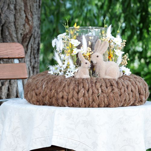 Artikel Deko Hasen Sitzend Ostern Braun – 2. Wahl – Beflockt H15cm 4 St