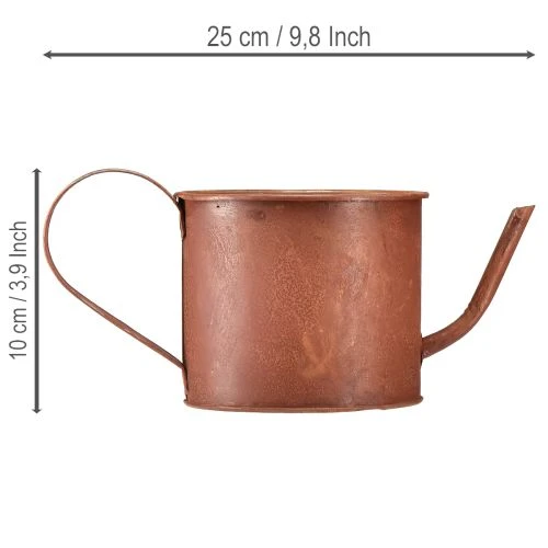 Deko Rost Gießkanne Übertopf Metall Ø12,5cm H10,5cm | Floristik24.de